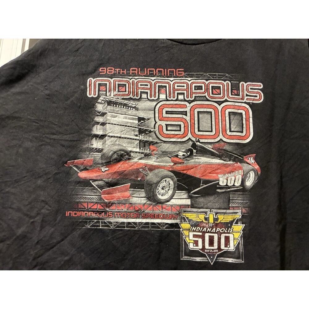 Vintage Graphic Racing T-Shirt Indianapolis 500 black size 2X HOM5856